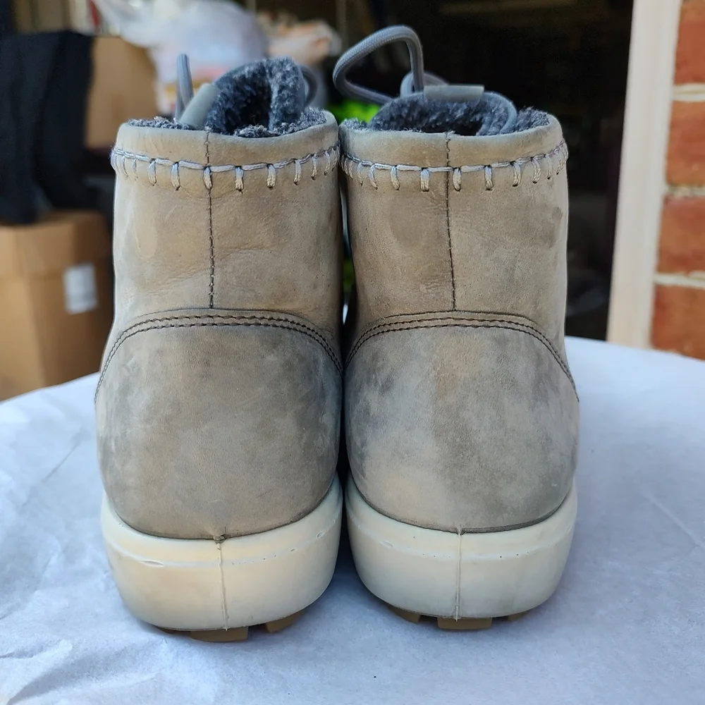 🏵️ Ecco Blue Grey Suede Moc Ankle Boots 🏵️ - Picture 9 of 10